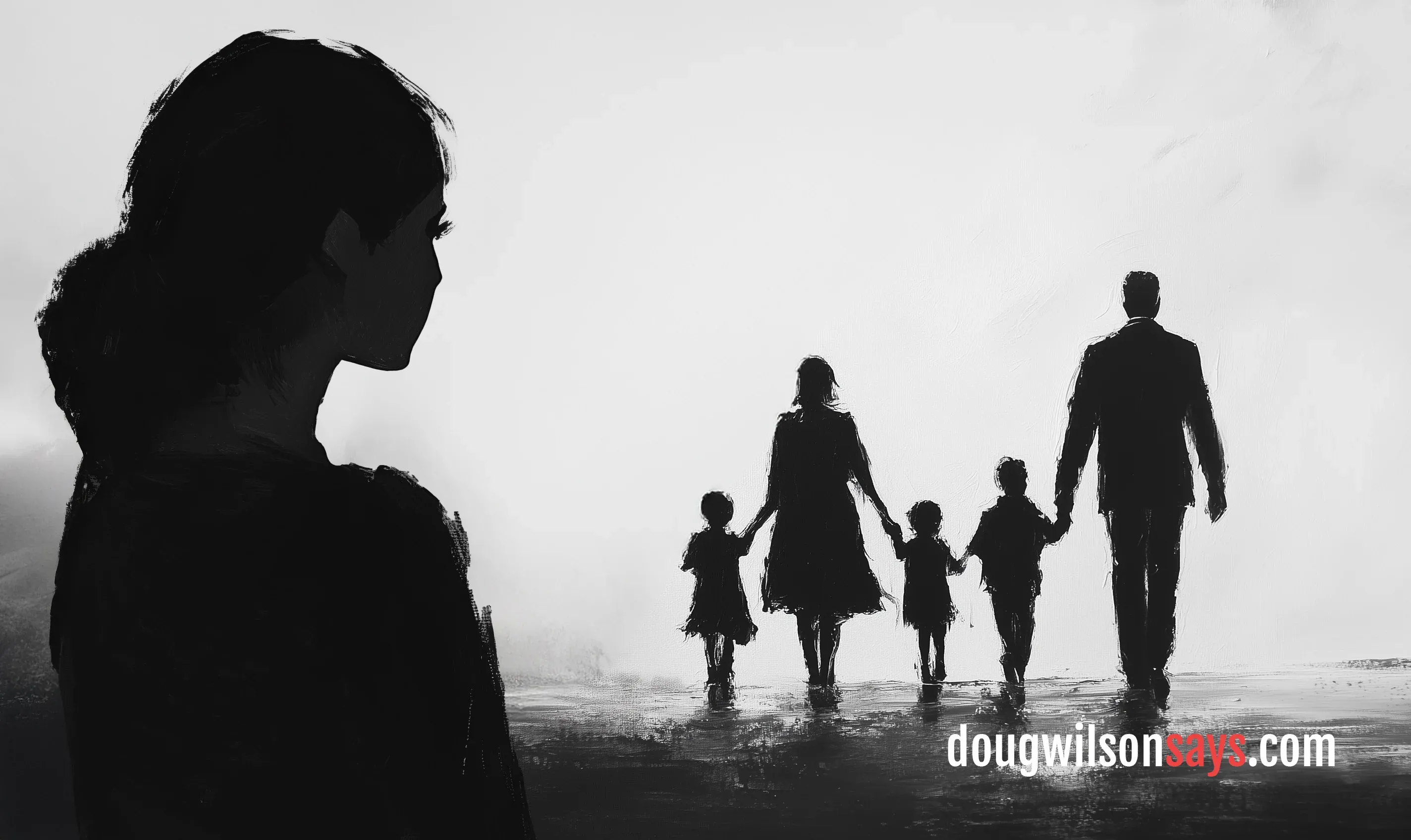 Woman turning aside after Satan