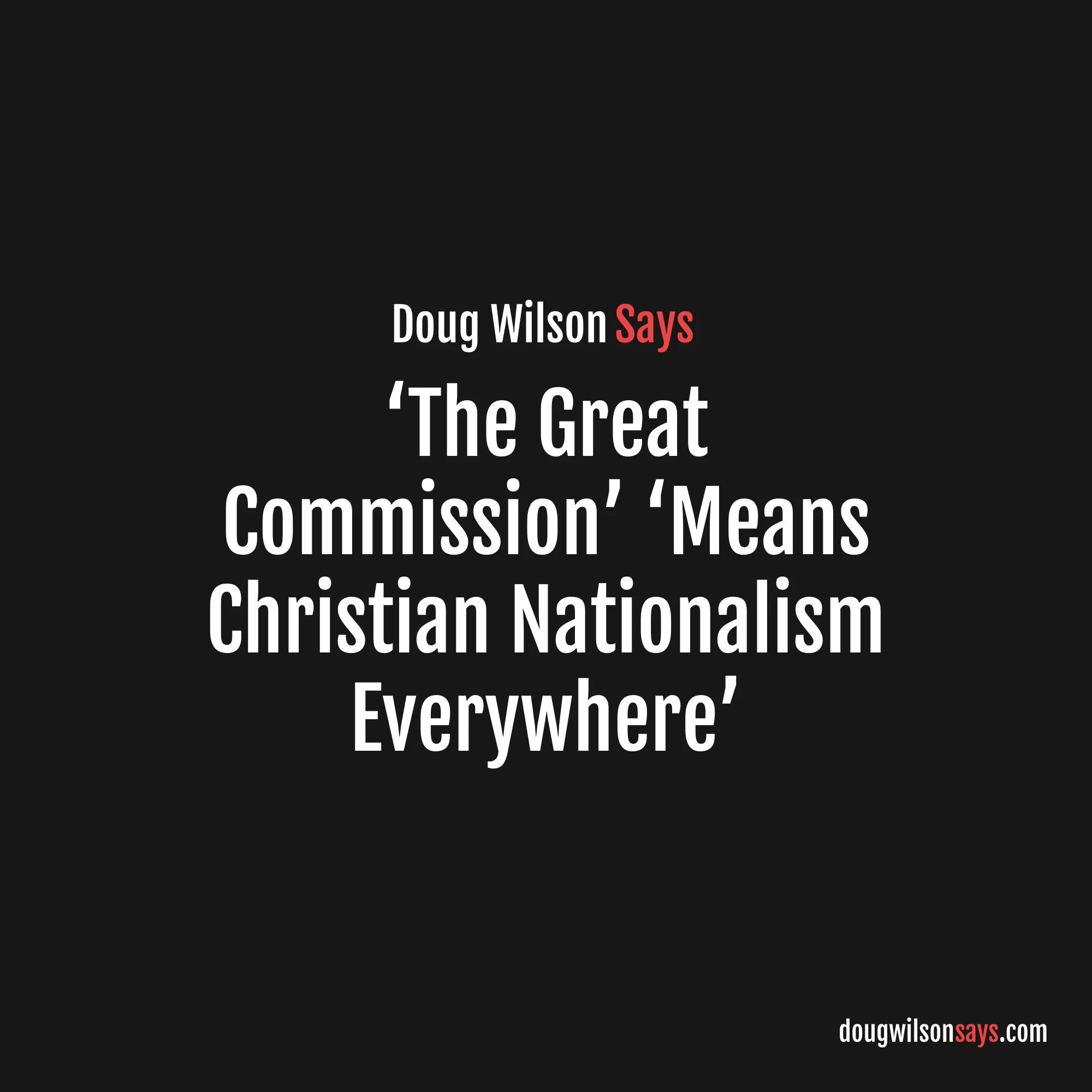 Image for great-commission-means-christian-nationalism