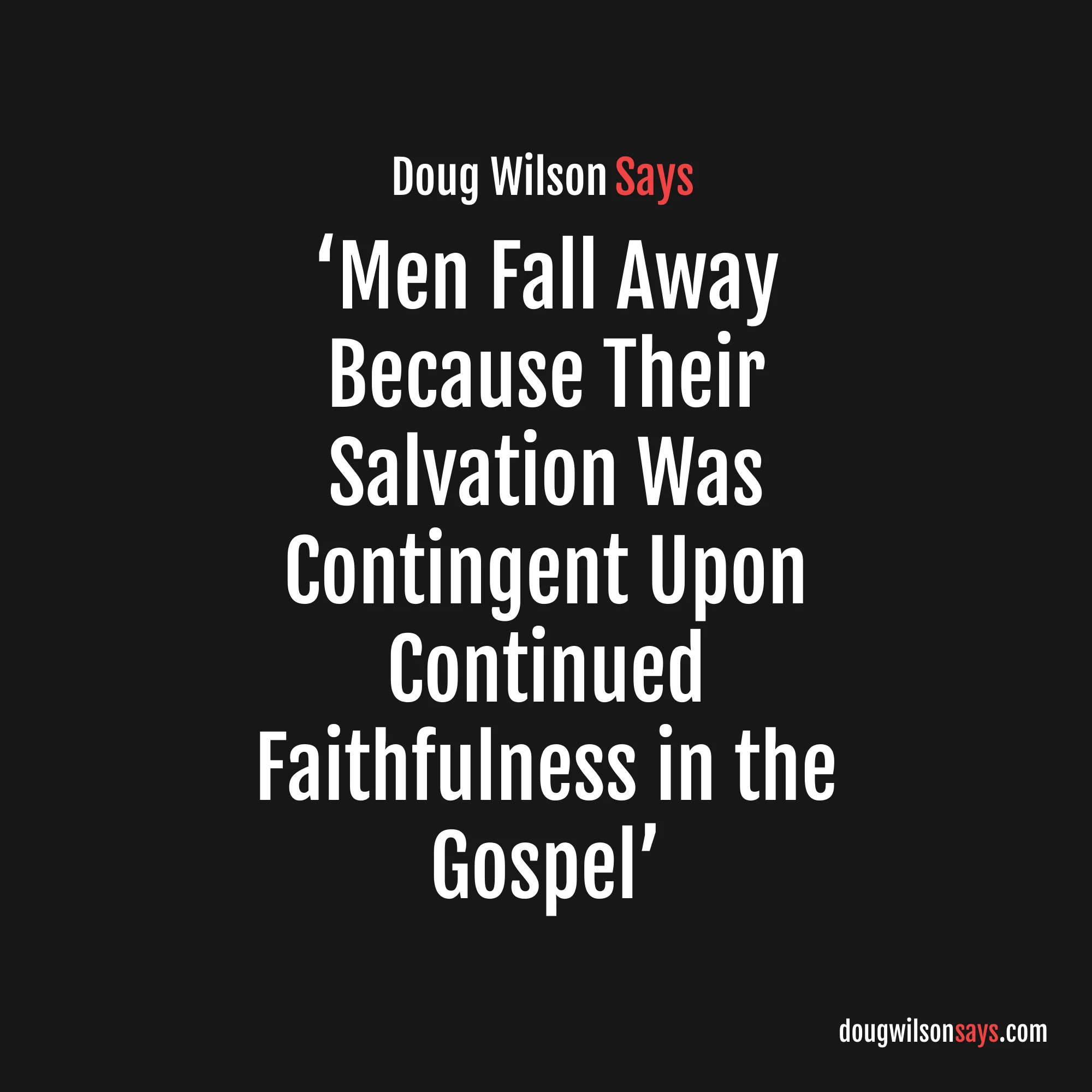 Image for salvation-contingent-on-faithfulness